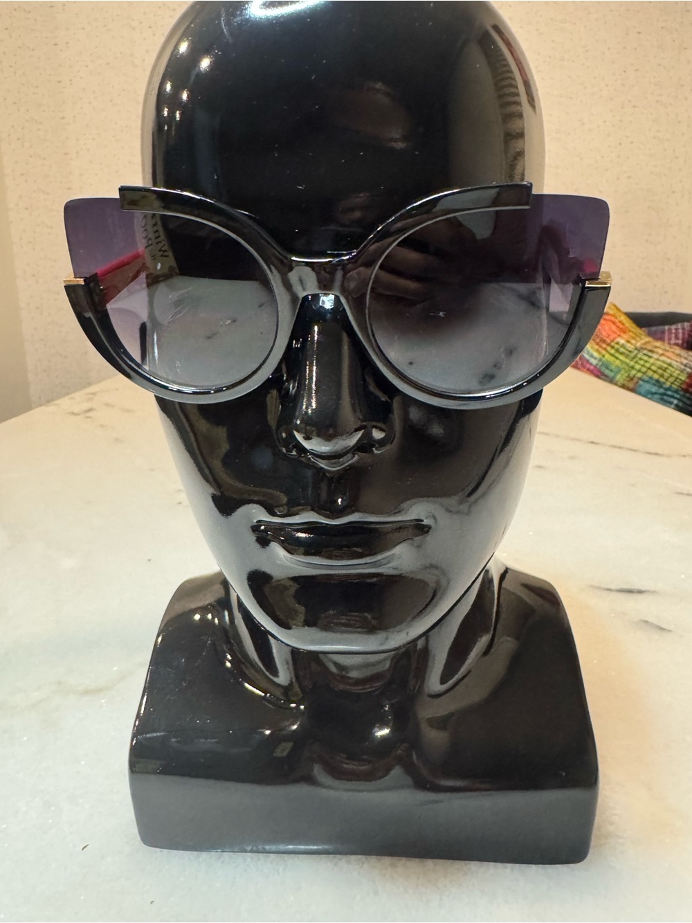 Designer-Inspired Black Frame Sunglasses with Purple Gradient Lenses